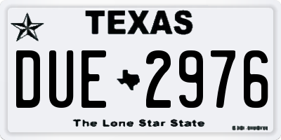 TX license plate DUE2976