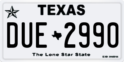 TX license plate DUE2990