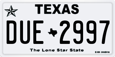 TX license plate DUE2997