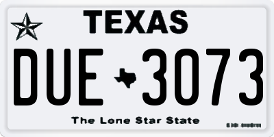TX license plate DUE3073