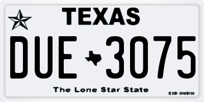 TX license plate DUE3075
