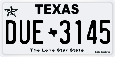 TX license plate DUE3145