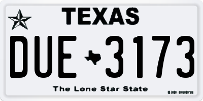 TX license plate DUE3173