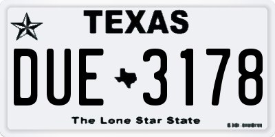 TX license plate DUE3178