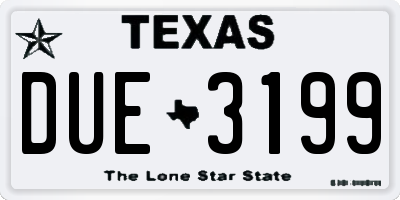 TX license plate DUE3199