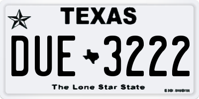 TX license plate DUE3222