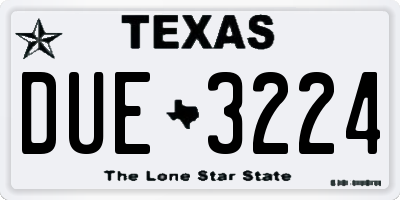 TX license plate DUE3224
