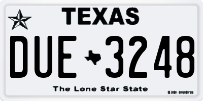 TX license plate DUE3248