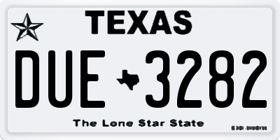 TX license plate DUE3282