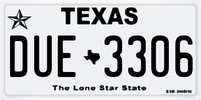 TX license plate DUE3306