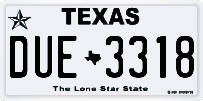 TX license plate DUE3318