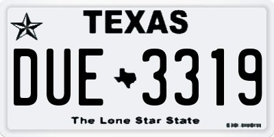 TX license plate DUE3319