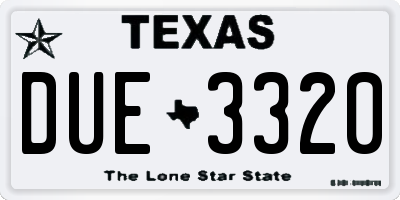 TX license plate DUE3320