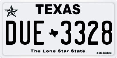 TX license plate DUE3328