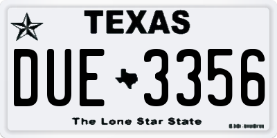 TX license plate DUE3356