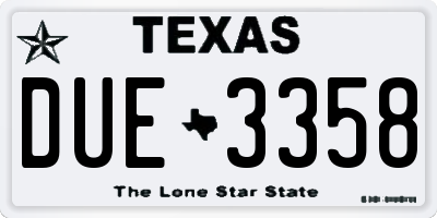 TX license plate DUE3358