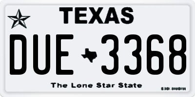 TX license plate DUE3368