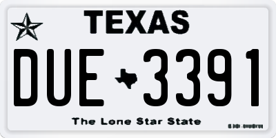 TX license plate DUE3391