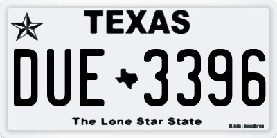 TX license plate DUE3396