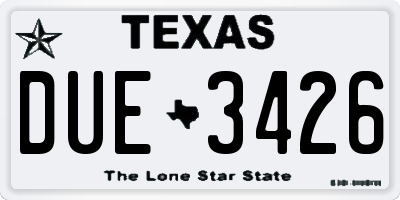 TX license plate DUE3426