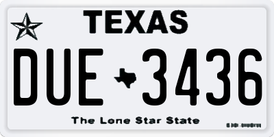 TX license plate DUE3436