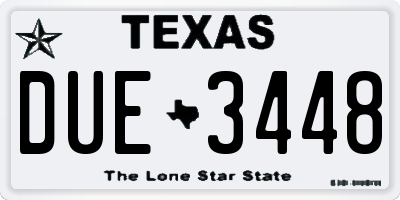 TX license plate DUE3448