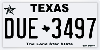 TX license plate DUE3497