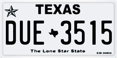TX license plate DUE3515