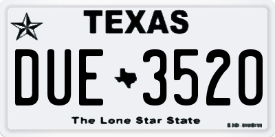 TX license plate DUE3520