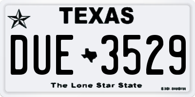 TX license plate DUE3529