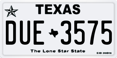 TX license plate DUE3575