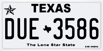 TX license plate DUE3586