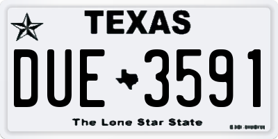 TX license plate DUE3591