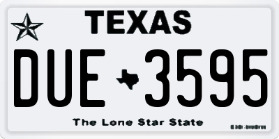 TX license plate DUE3595