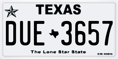 TX license plate DUE3657