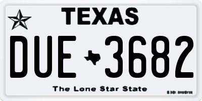 TX license plate DUE3682