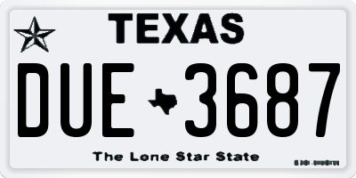 TX license plate DUE3687