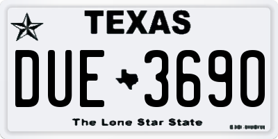 TX license plate DUE3690