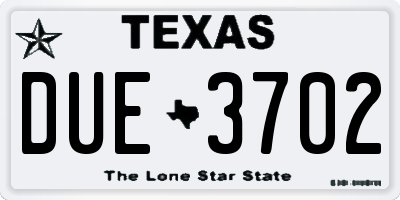 TX license plate DUE3702