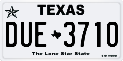 TX license plate DUE3710