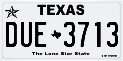 TX license plate DUE3713