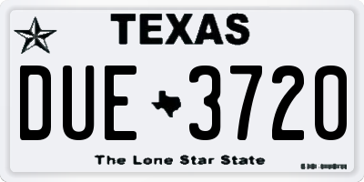 TX license plate DUE3720