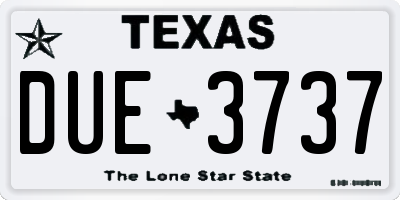TX license plate DUE3737