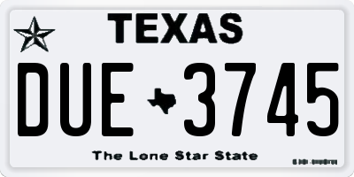 TX license plate DUE3745