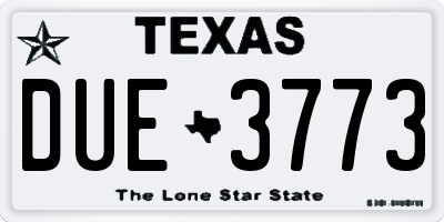 TX license plate DUE3773