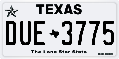 TX license plate DUE3775