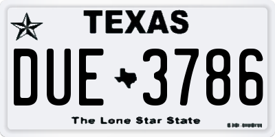 TX license plate DUE3786