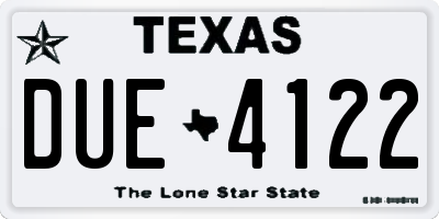 TX license plate DUE4122