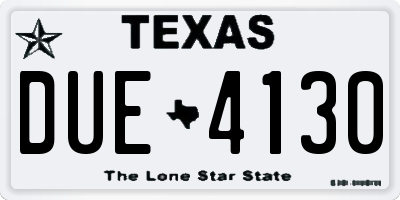 TX license plate DUE4130