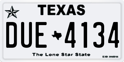 TX license plate DUE4134